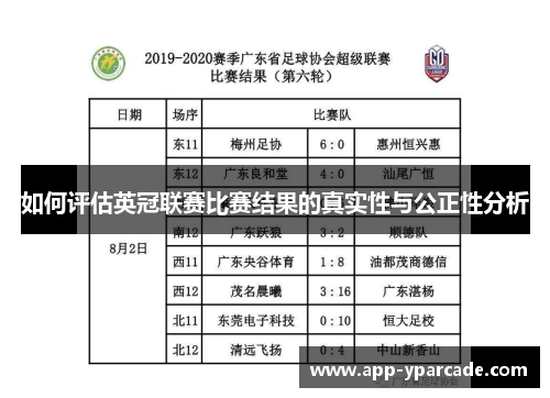 如何评估英冠联赛比赛结果的真实性与公正性分析